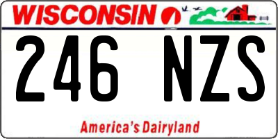 WI license plate 246NZS