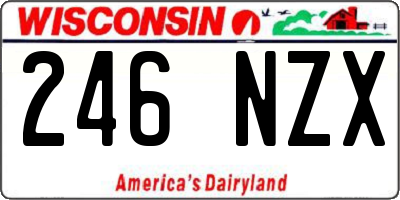 WI license plate 246NZX