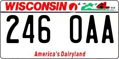 WI license plate 246OAA