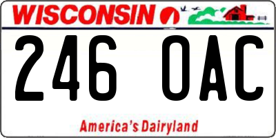 WI license plate 246OAC