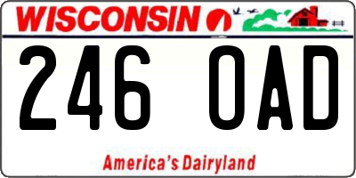WI license plate 246OAD