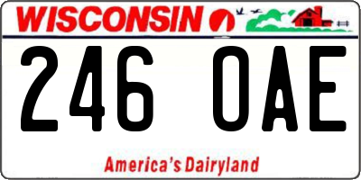 WI license plate 246OAE