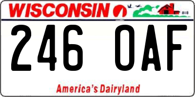 WI license plate 246OAF