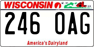 WI license plate 246OAG