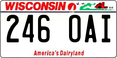 WI license plate 246OAI