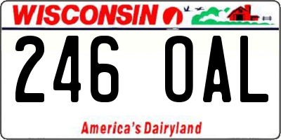WI license plate 246OAL