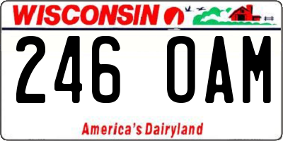 WI license plate 246OAM