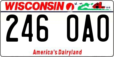 WI license plate 246OAO