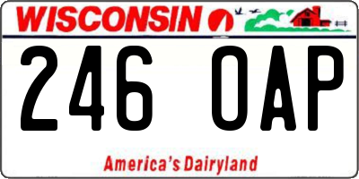 WI license plate 246OAP