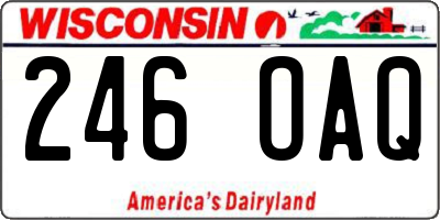 WI license plate 246OAQ