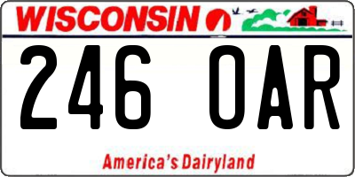 WI license plate 246OAR