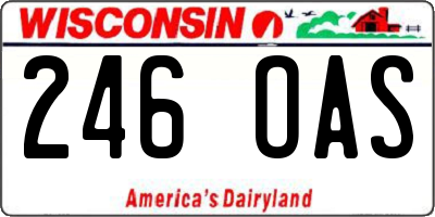 WI license plate 246OAS