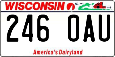 WI license plate 246OAU