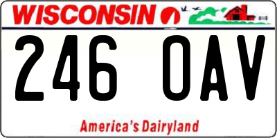 WI license plate 246OAV