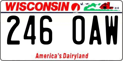 WI license plate 246OAW