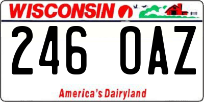 WI license plate 246OAZ