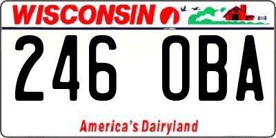 WI license plate 246OBA