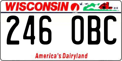WI license plate 246OBC