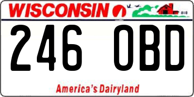 WI license plate 246OBD