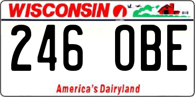 WI license plate 246OBE