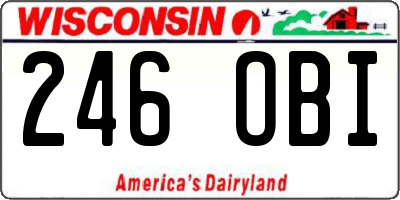 WI license plate 246OBI