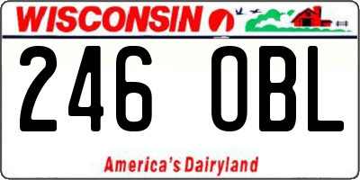 WI license plate 246OBL