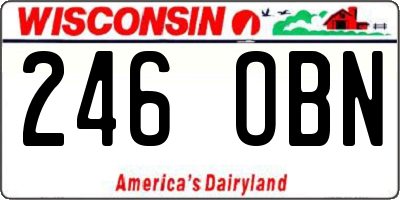 WI license plate 246OBN