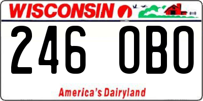 WI license plate 246OBO