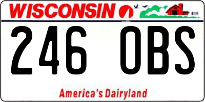 WI license plate 246OBS