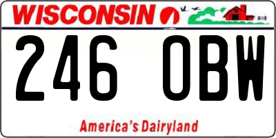WI license plate 246OBW