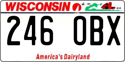 WI license plate 246OBX