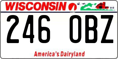 WI license plate 246OBZ