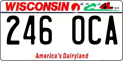 WI license plate 246OCA