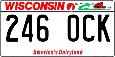 WI license plate 246OCK
