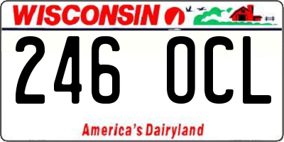 WI license plate 246OCL