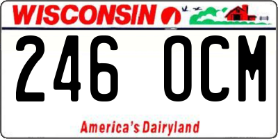 WI license plate 246OCM