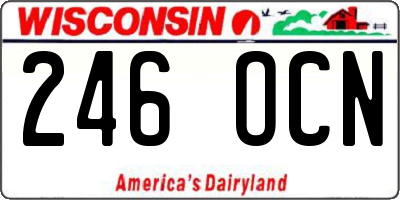 WI license plate 246OCN