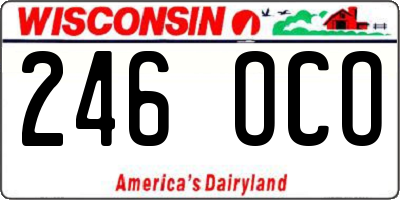 WI license plate 246OCO