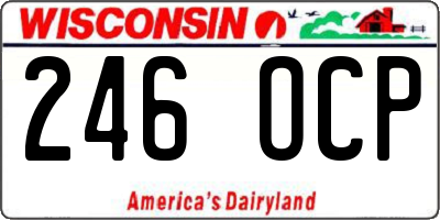 WI license plate 246OCP