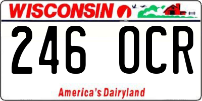 WI license plate 246OCR
