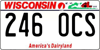WI license plate 246OCS
