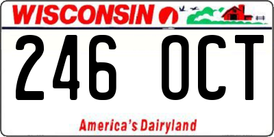 WI license plate 246OCT