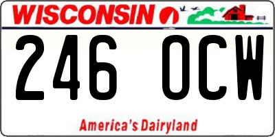 WI license plate 246OCW