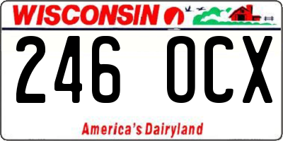 WI license plate 246OCX