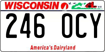 WI license plate 246OCY