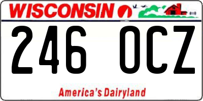 WI license plate 246OCZ