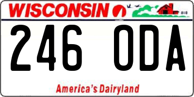 WI license plate 246ODA