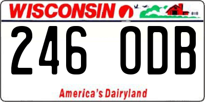 WI license plate 246ODB