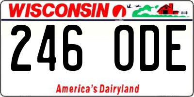 WI license plate 246ODE