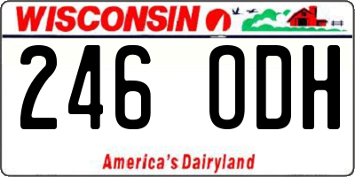 WI license plate 246ODH
